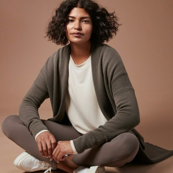 NWOT- ATHLETA Spirit Wool Cashmere Wrap Cozy Sweater Cardigan | Coffee House L - Picture 5 of 8